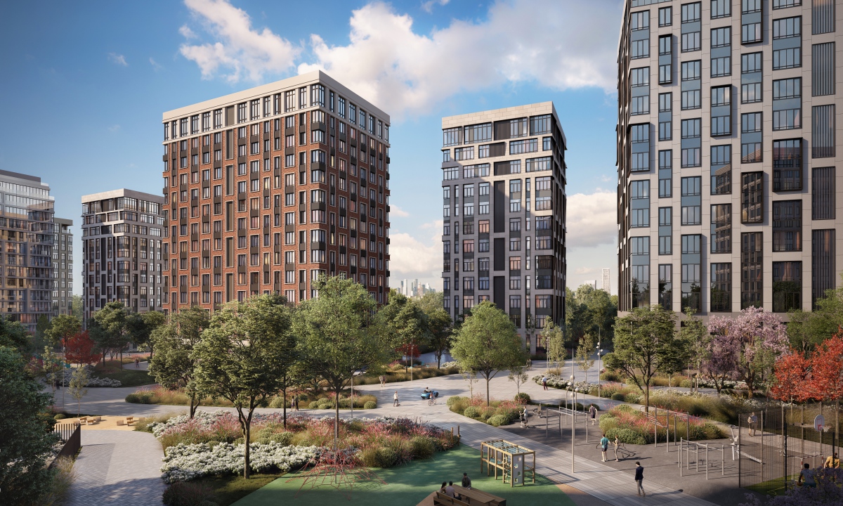 Во второй очереди West Garden выполнена половина работ по устройству финишных покрытий во дворах