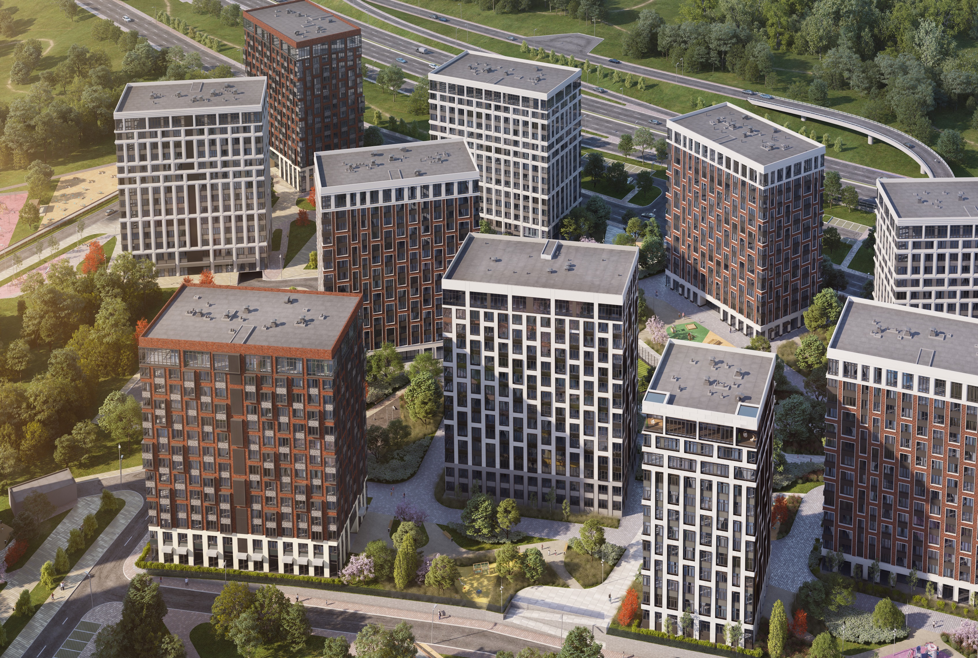 В двух корпусах West Garden завершено устройство кровли